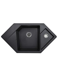 Granitno kuhinjsko korito SC XDIAMOND črni - 96x51x20 cm