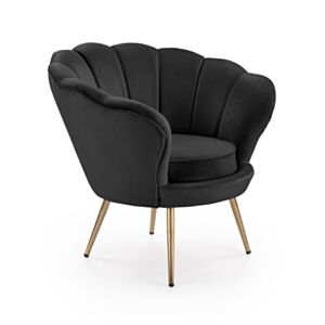Fotelj HM Amorino črna barva/zlate noge