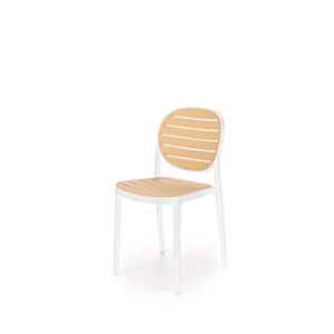 Jedilni / vrtni stol HM K529, bela / naravna