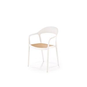 Jedilni / vrtni stol HM K530, bela / naravna