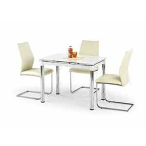 Jedilna miza HM  LOGAN 2, bela, 96/142x70 cm