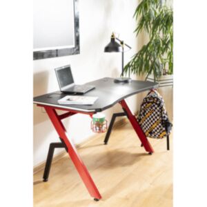 Pisarniška miza SM B-006, rdeča / črna z LED osvetlitvijo