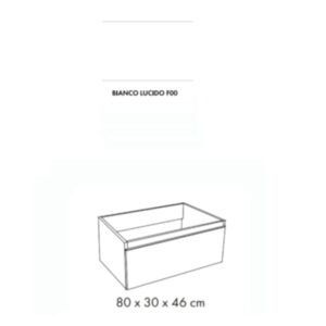 Dodatna spodnja omarica brez pulta/umivalnika SD ALBATROS 80 cm, bela sijaj