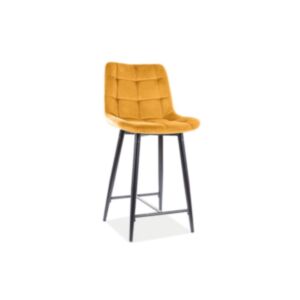 Barski stol SM CHIC H2 - rumeni žamet