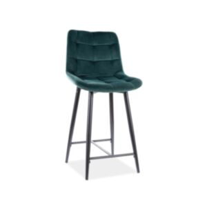Barski stol SM CHIC H2 - zeleni žamet