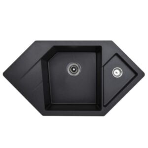 Granitno kuhinjsko korito SC XDIAMOND črni - 96x51x20 cm