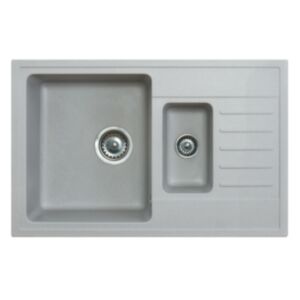 Granitno kuhinjsko korito SC XQUADRO PLUS 1.5D sivi - 78x50x19 cm