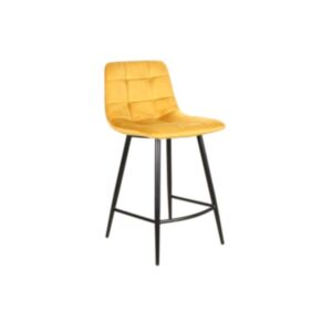 Barski stol SM MILA H2 - rumeni žamet