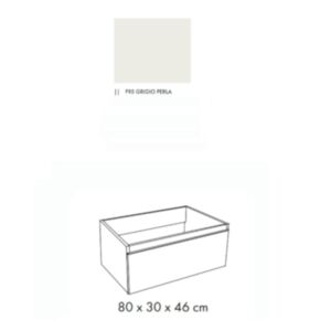 Dodatna spodnja omarica brez pulta/umivalnika SD ALBATROS 80 cm, perla siva