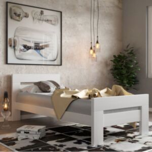 Masivna postelja MS CLASSIC, 90x200cm, bela