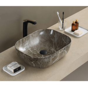 Umivalnik SC Kimic 50,5 x 45 sivi marmor