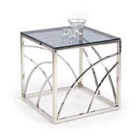 Klubska miza HM UNIVERSE kvadratna, steklo/krom