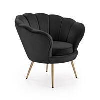Fotelj HM Amorino črna barva/zlate noge