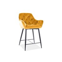 Barski stol SM BERRY H2 - rumeni žamet